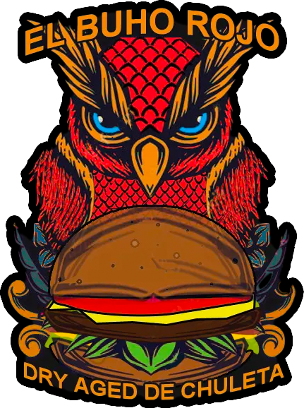 Logotipo hamburguesería Búho Rojo