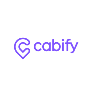 Logotipo de Cabify, empresa de logística enfocada en el reparto de comida a domicilio para restaurantes