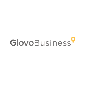 Logotipo de Glovo Business, empresa asociada a la plataforma dedicada al reparto de comida a domicilio de terceros