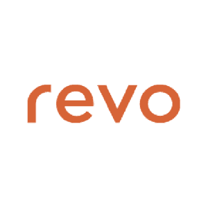 Logotipo de Revo, empresa dedicada a la gestión de servicios de venta online de comida para restaurantes