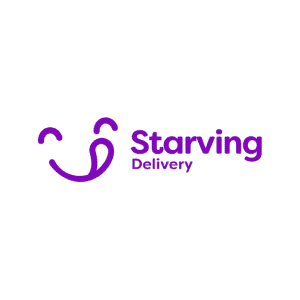 Logotipo de la empresa de reparto de comida a domicilio Starving